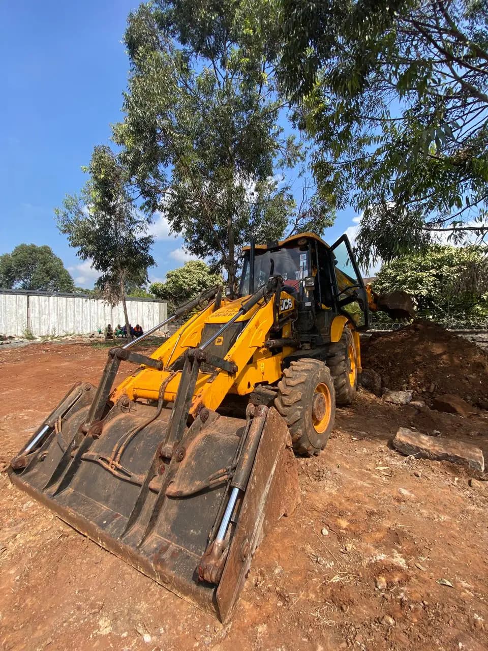 JCB backhoe loader prepared for hands-on operator training