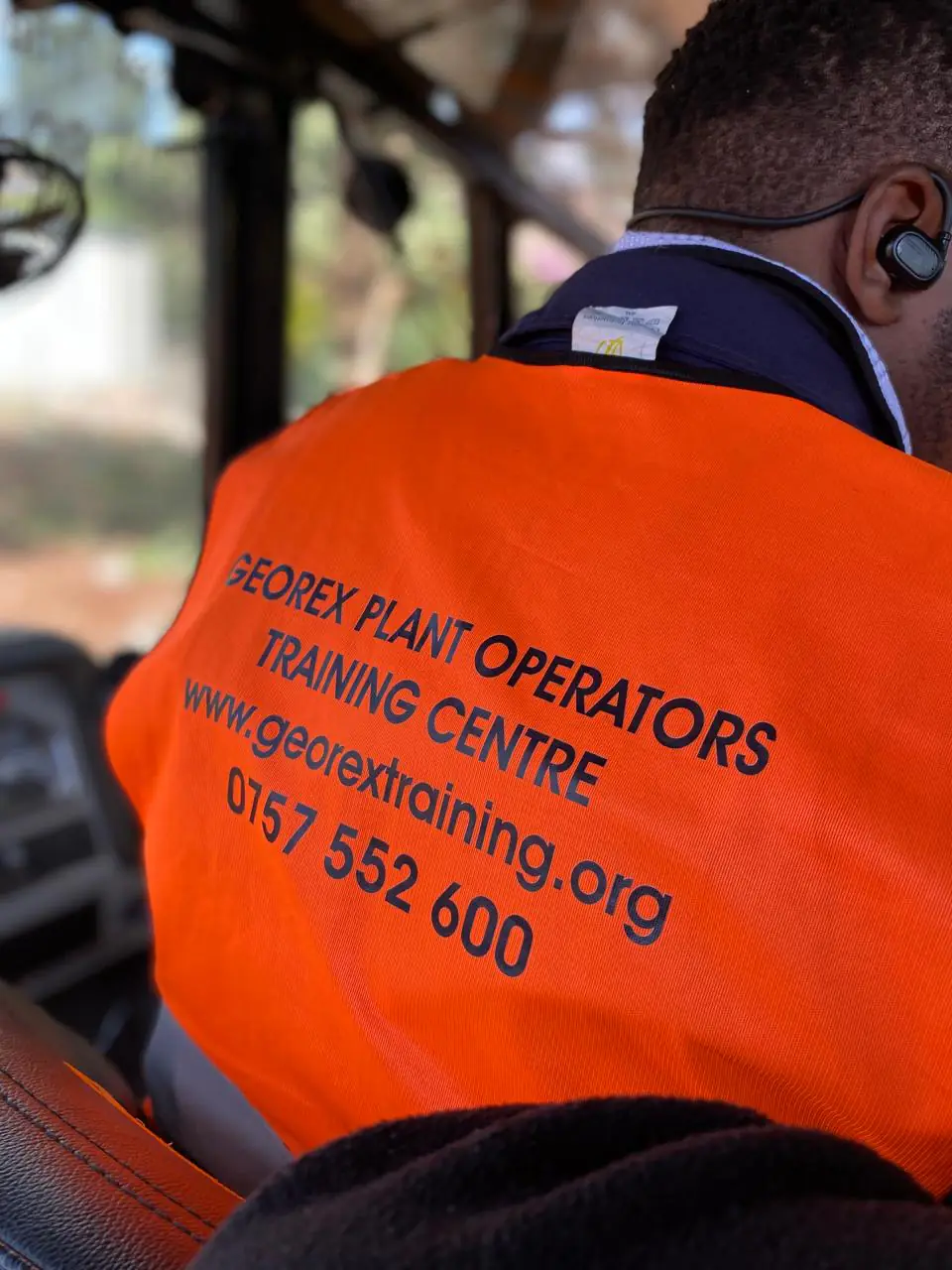 Georex Plant Operators Training Centre high-visibility vest worn during training